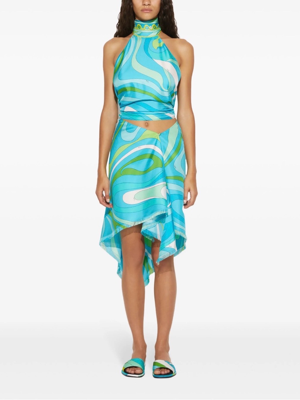 EMILIO PUCCI Marmo-Print Silk Skirt